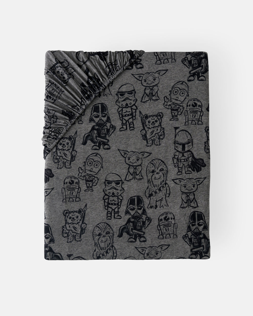 Flat lay of the Star Wars Far, Far, Away Friends Fitted Crib Sheet