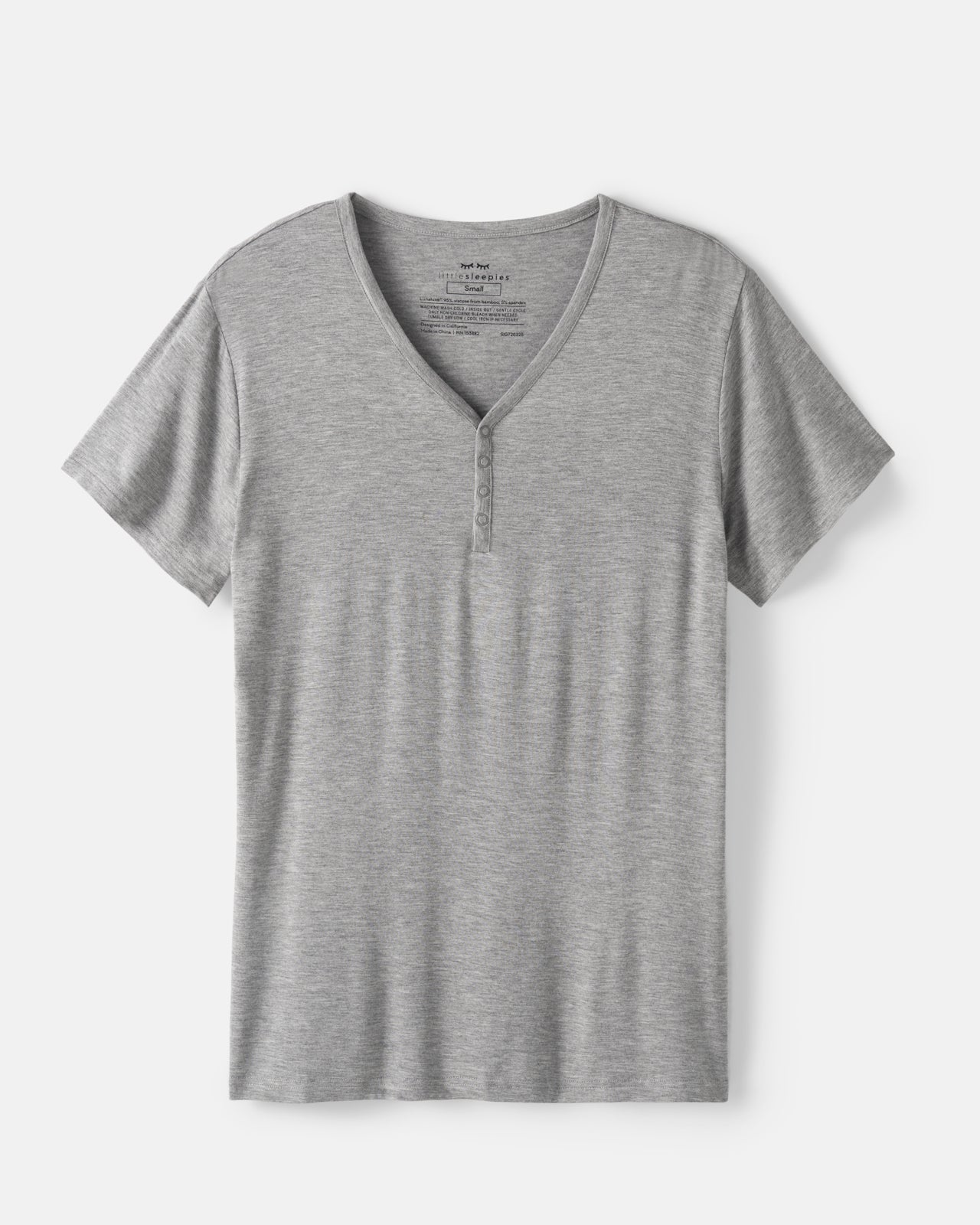 Flat lay of the Heather Gray Women's Short Sleeve Pajama Top