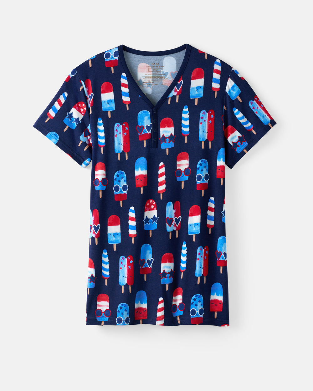 Flat lay of the Sparkle Treats Women's Short Sleeve Pajama Top