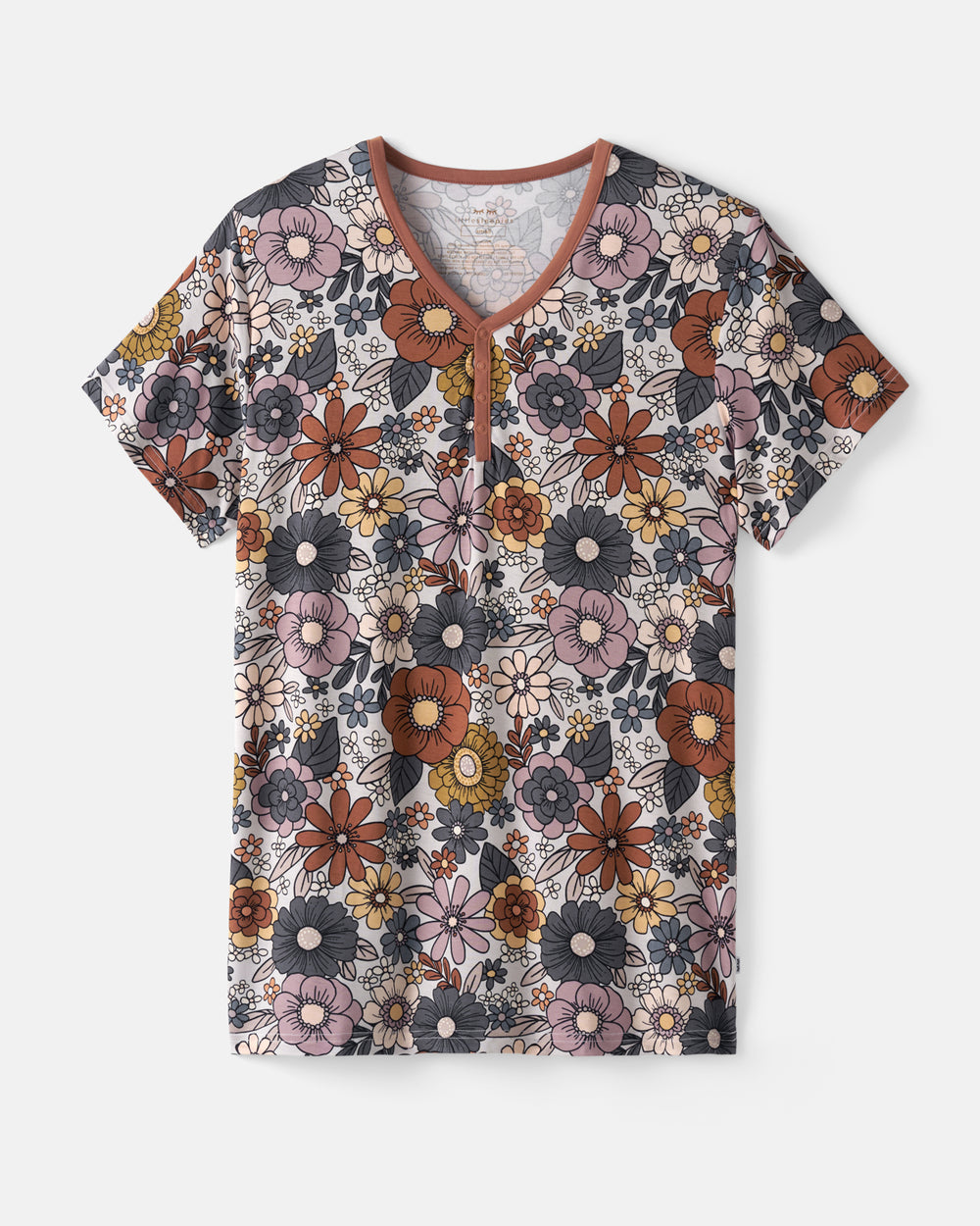 Flat lay of the Wildwood Floral Women's Short Sleeve Pajama Top