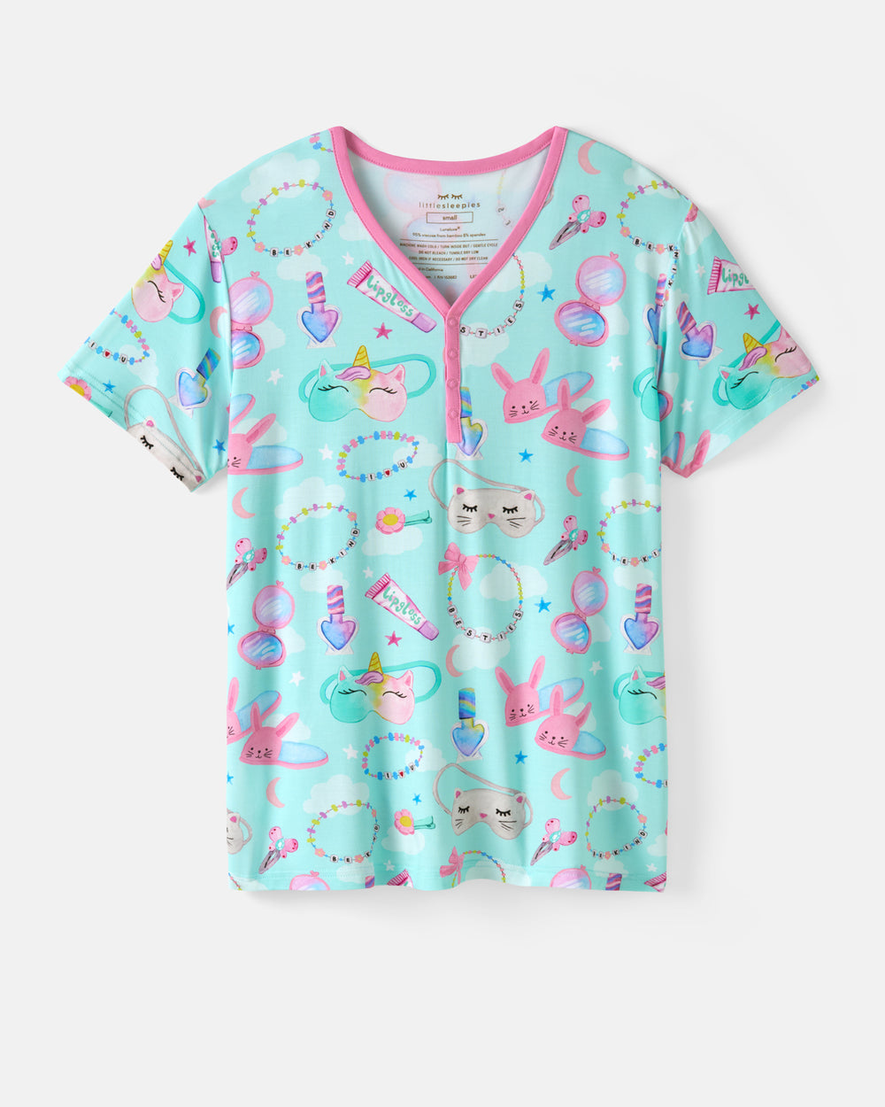 Flat lay of the Slumber Club Women's Short Sleeve Pajama Top