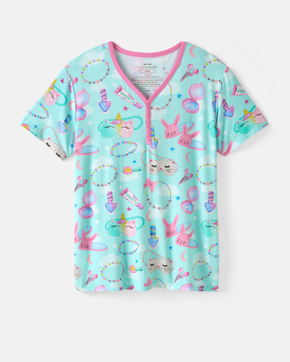 Flat lay of the Slumber Club Women's Short Sleeve Pajama Top