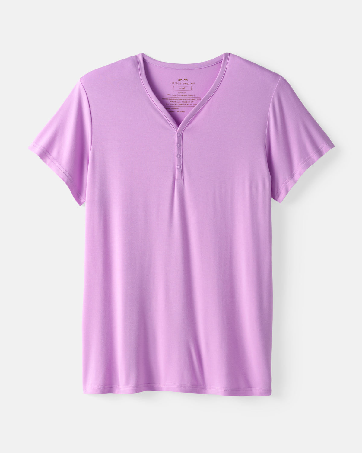Flat lay of the Soft Wisteria Women's Short Sleeve Pajama Top