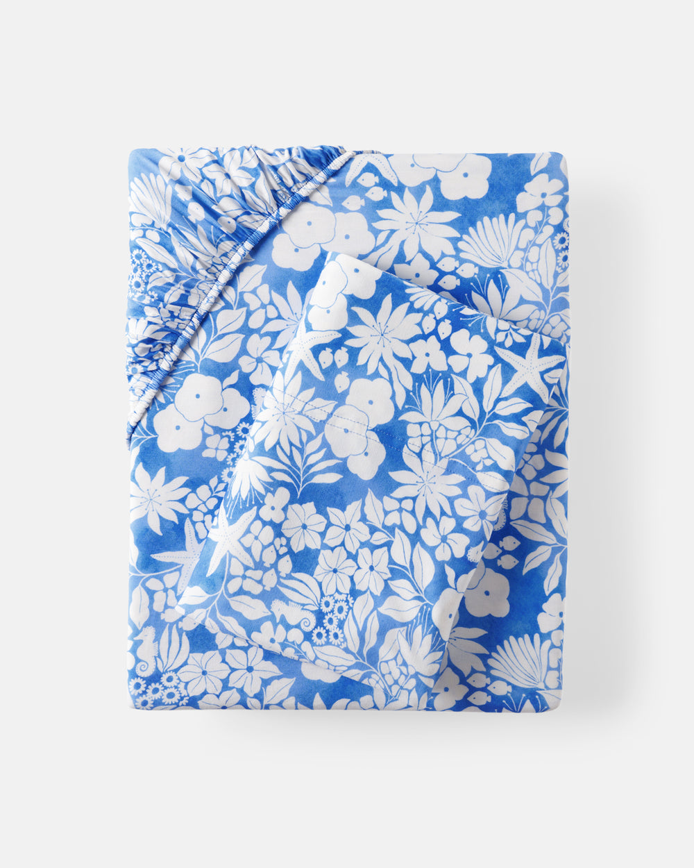 Flat lay of the Azure Garden Twin Sheet Set