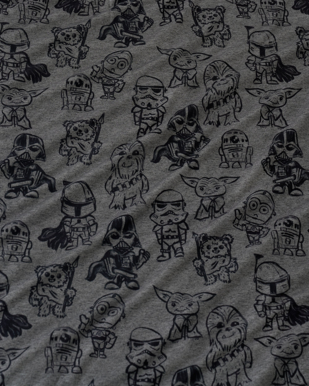 Close up of the Star Wars Far, Far, Away Friends fabric