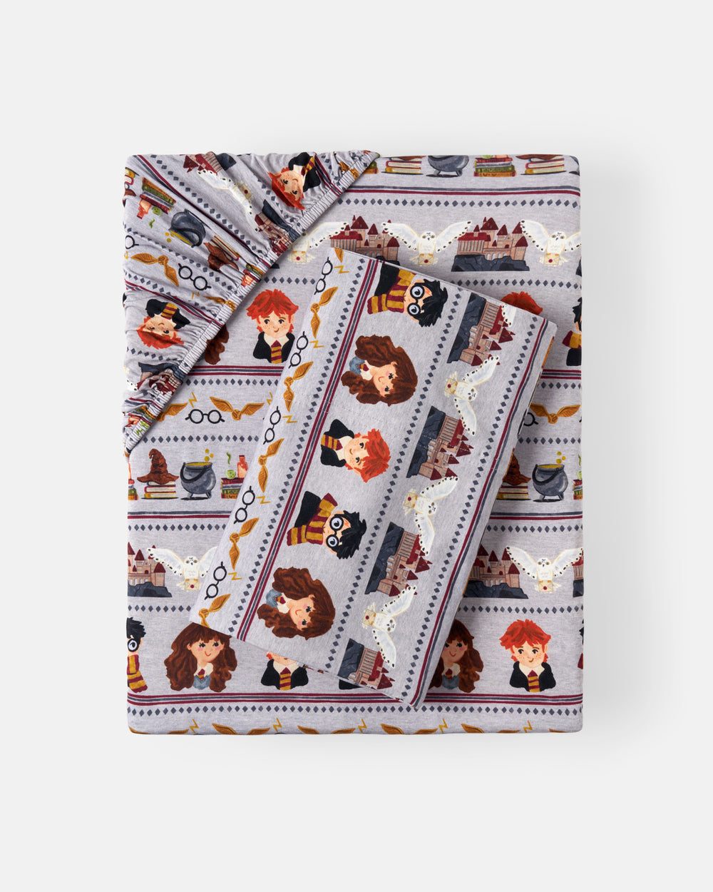 Flat lay of the Harry Potter™ Spellbinding Studies Twin Sheet Set