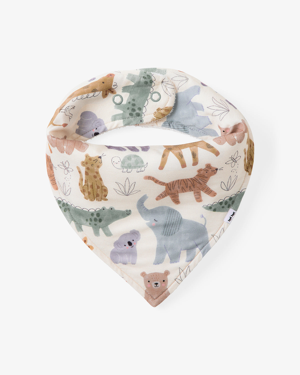 Flat lay of the Sweet Safari Bandana Bib