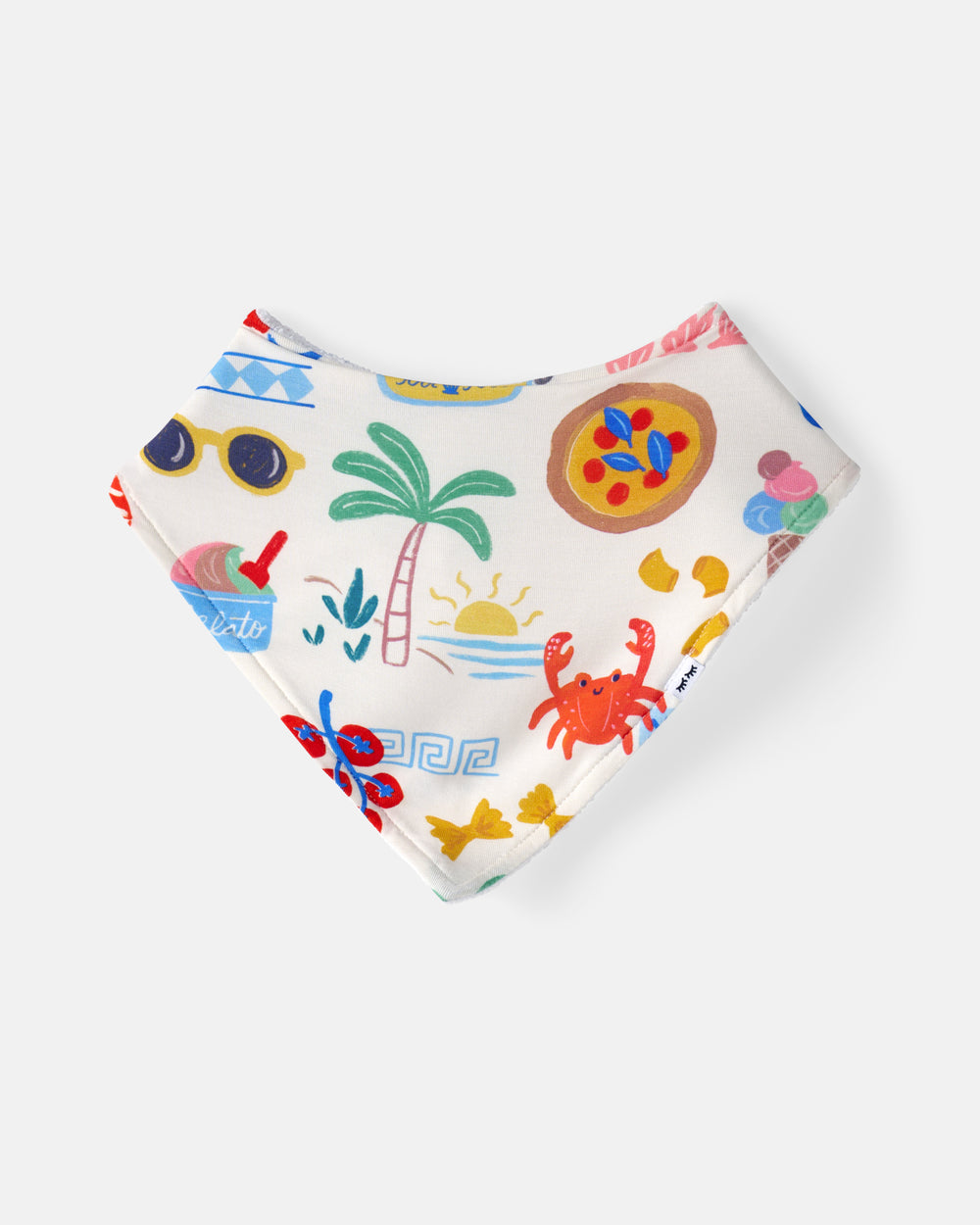 Flat lay of the Ciao Bella Bandana Bib