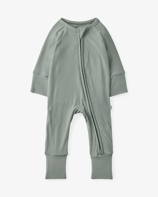 Flat lay of the Willow Ribbed Zippy