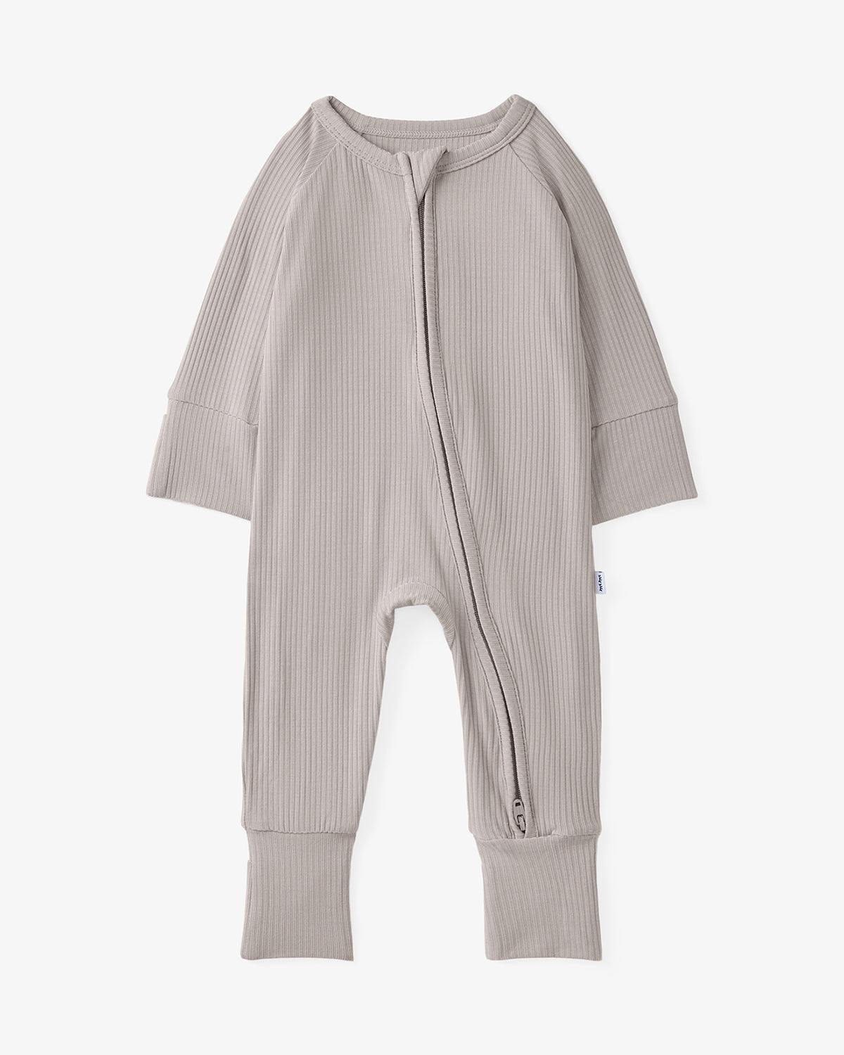 Flat lay of the Dove Gray Ribbed Zippy