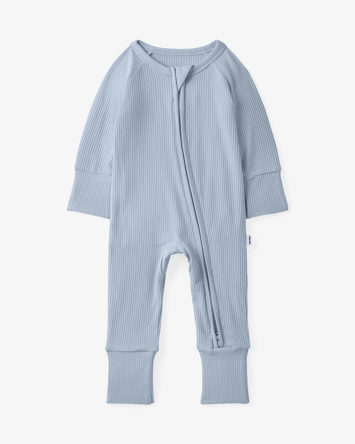 Flat lay of the Light Fog Ribbed Zippy