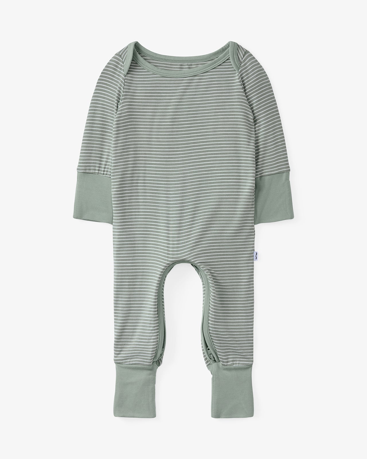 Flat lay of the Willow Stripe Crescent Zippy