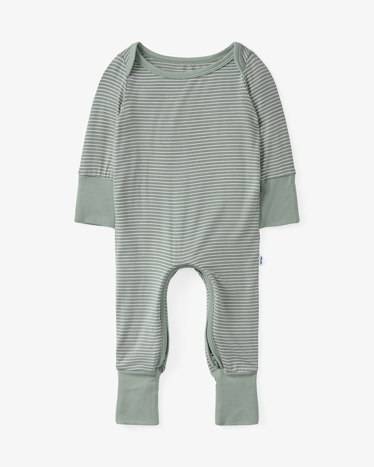 Flat lay of the Willow Stripe Crescent Zippy