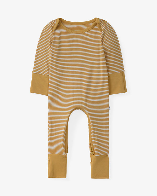 Flat lay of the Hazelwood Stripe Crescent Zippy