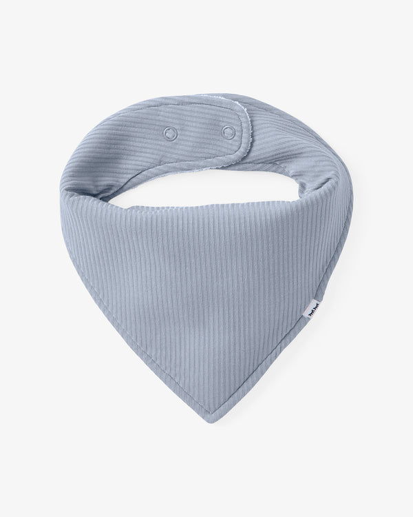 Flat lay of the Light Fog Ribbed Bandana Bib