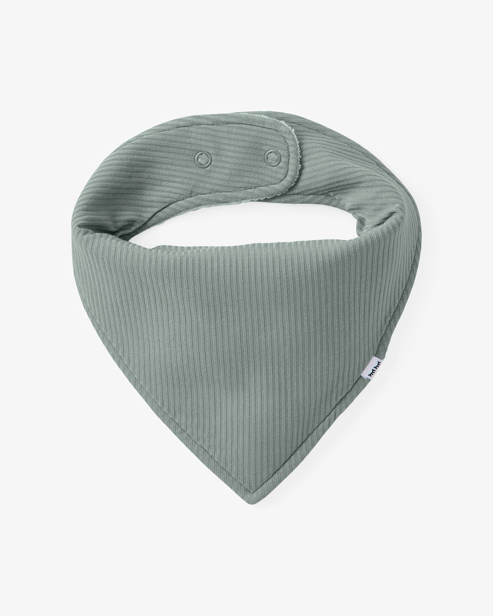 Flat lay of the Willow Baby Ribbed Bandana Bib