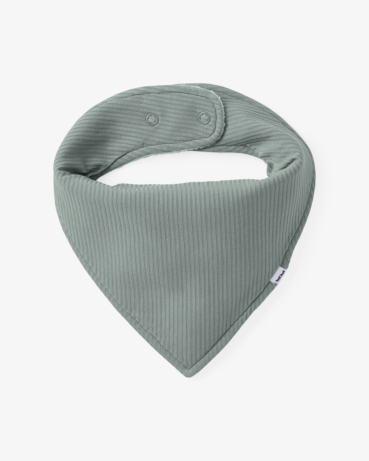 Flat lay of the Willow Baby Ribbed Bandana Bib