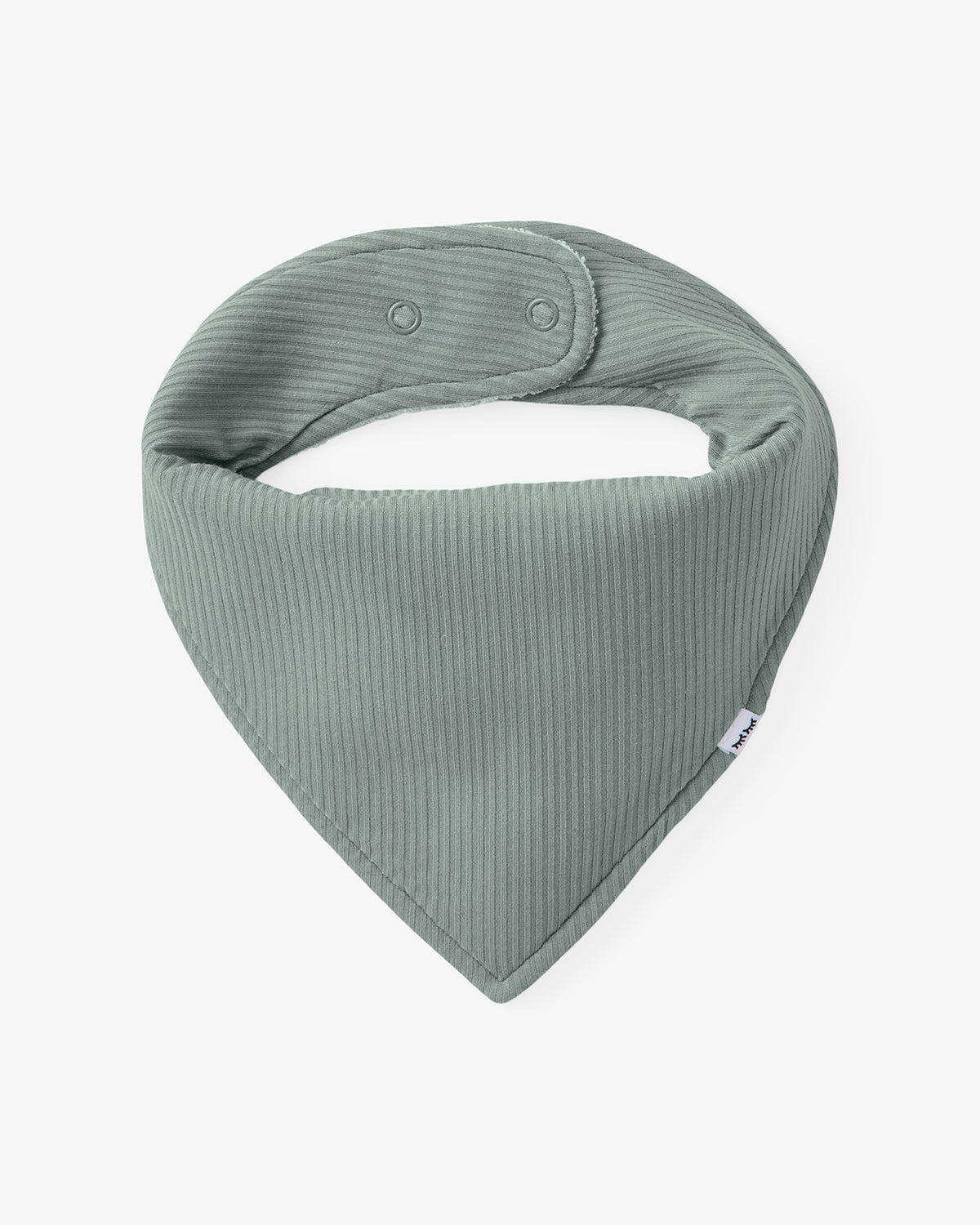 Flat lay of the Willow Baby Ribbed Bandana Bib