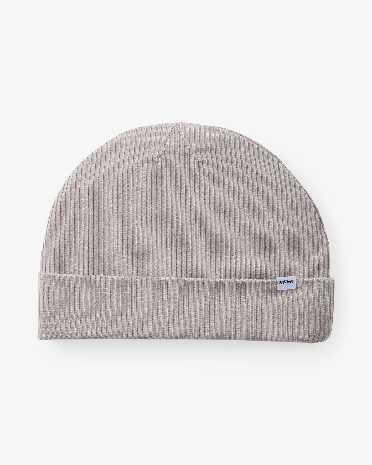 Flat lay of the Dove Gray Ribbed Infant Beanie