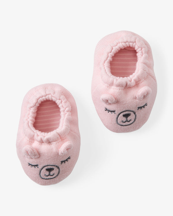 Flat lay of the Prima Pink Bear Booties
