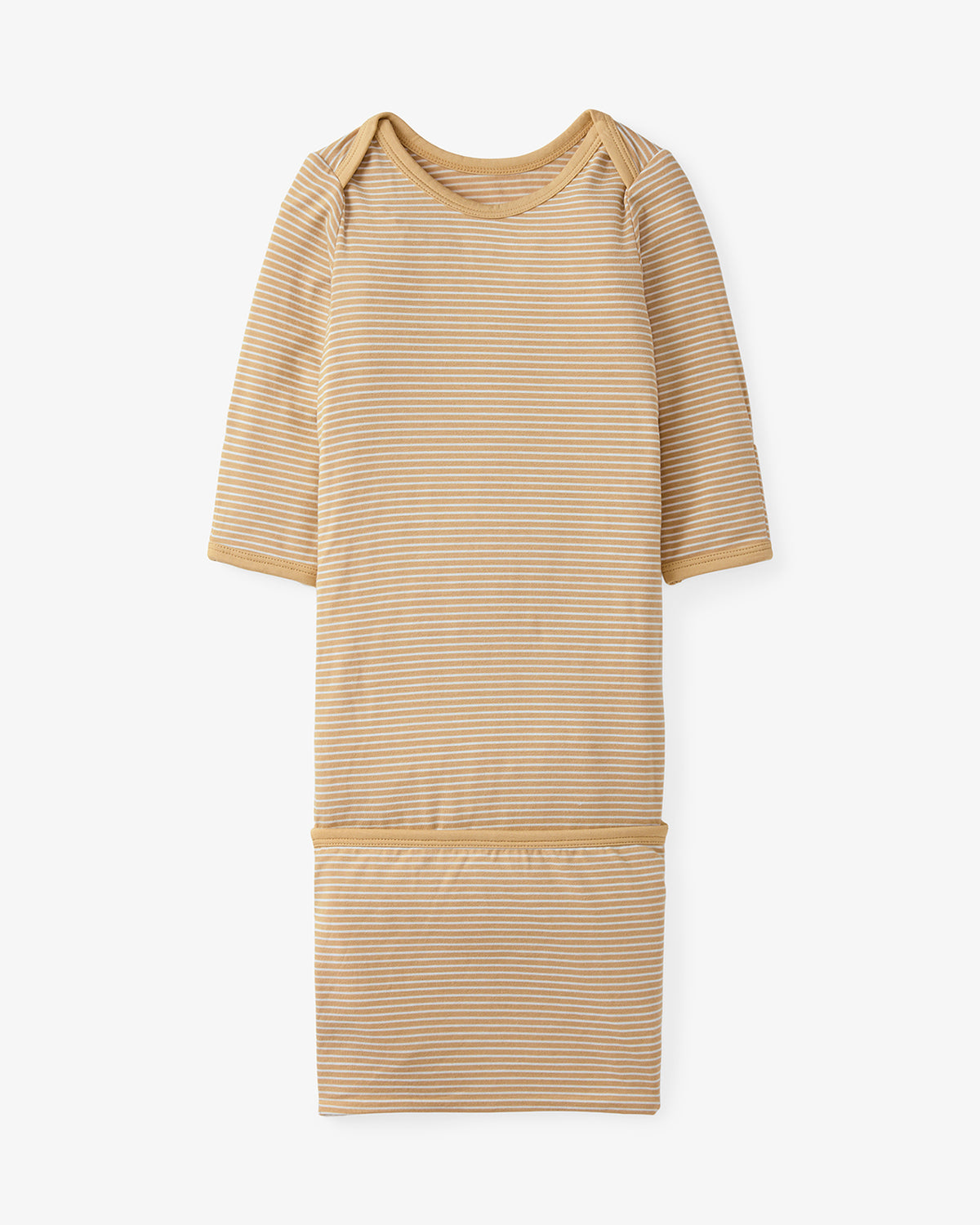 Flat lay of the Hazel Wood Stripe Infant Gown