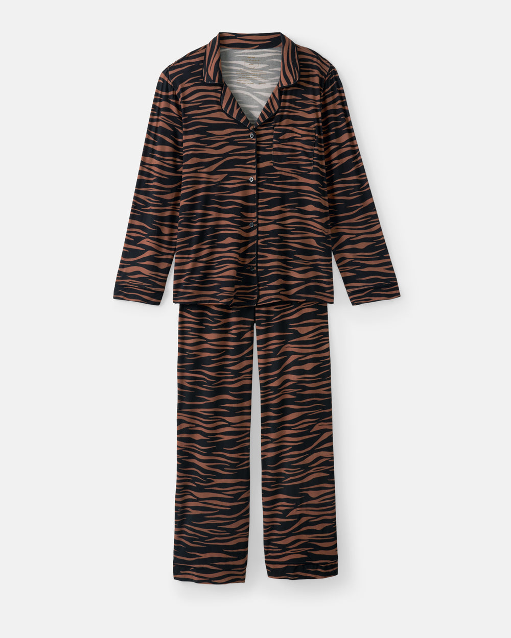 Flat lay of the Wild Stripes Women's Long Sleeve Pajama Set