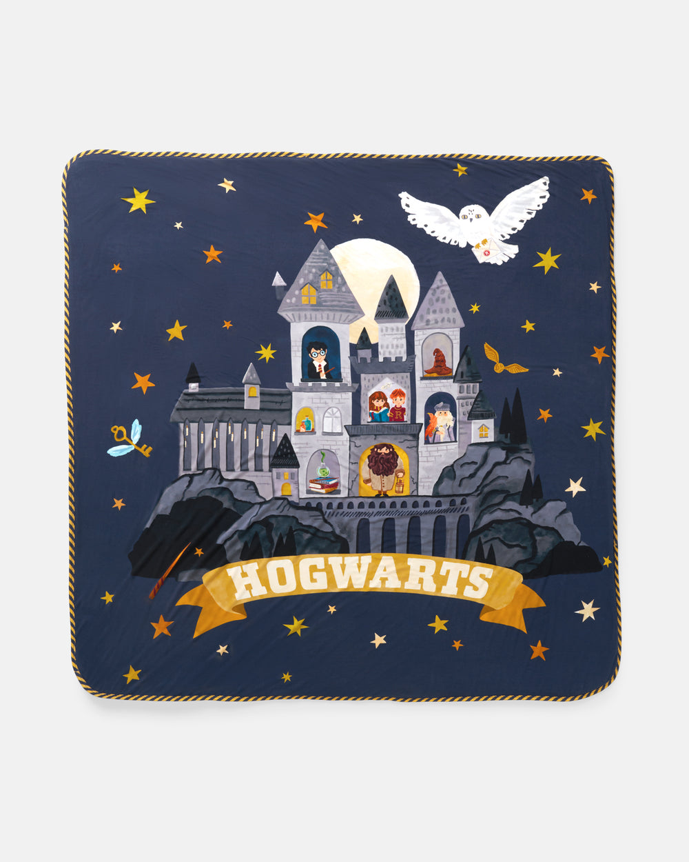 Flat lay of the Harry Potter™ Spellbinding Studies Sherpa Large Cloud Blanket®
