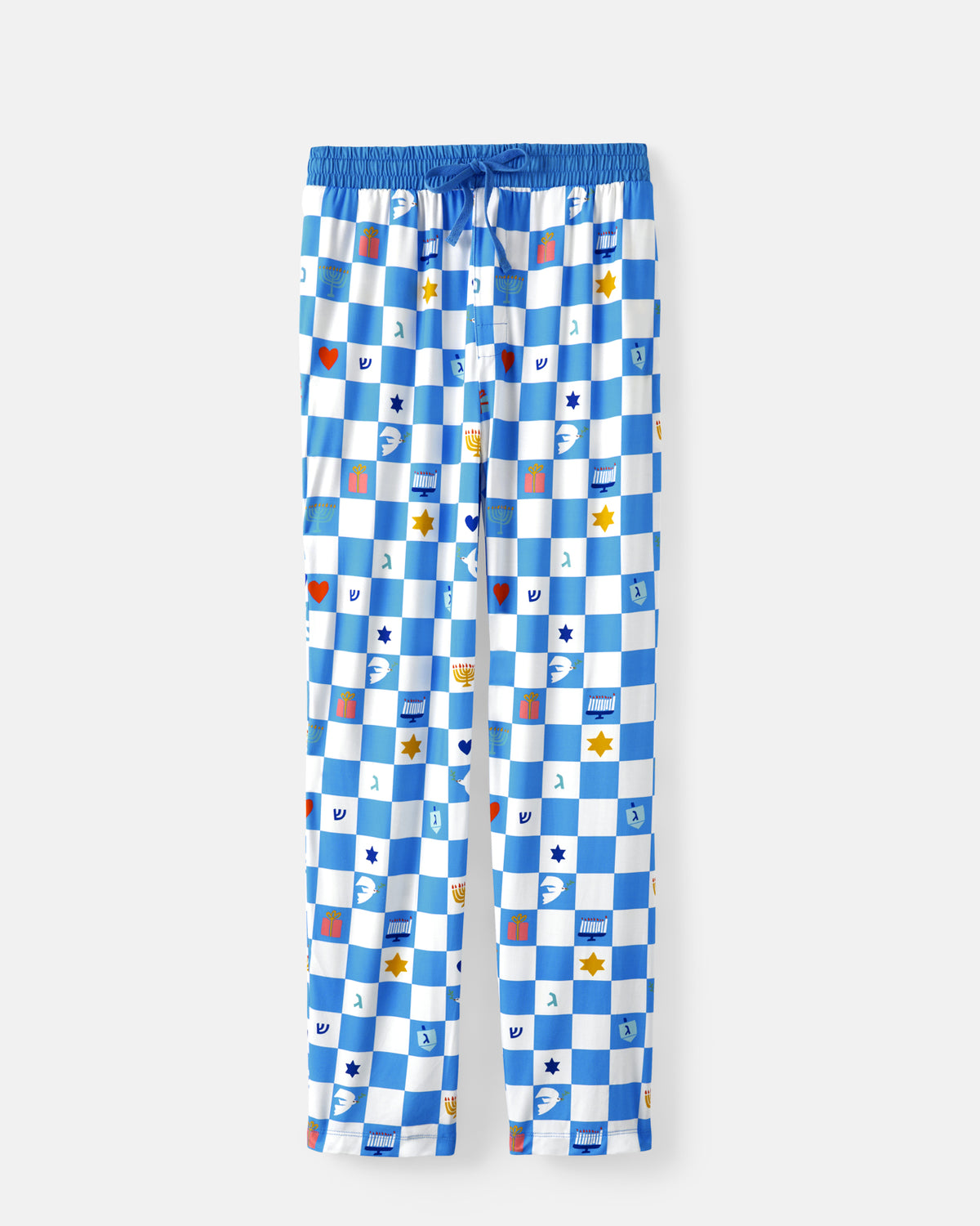 Flat lay of the Hanukkah Checks Men's Pajama Pants
