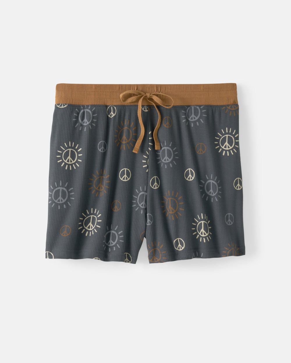 Flat lay of the Peace & Love Ribbed Women's Pajama Shorts