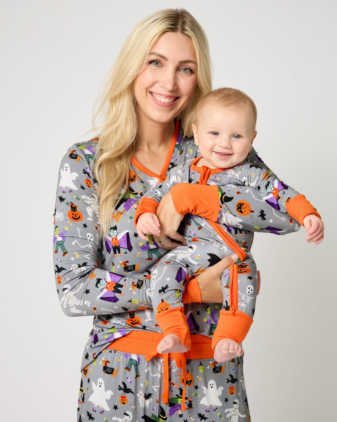 Mother and child wearing matching Dracula's Disco PJs