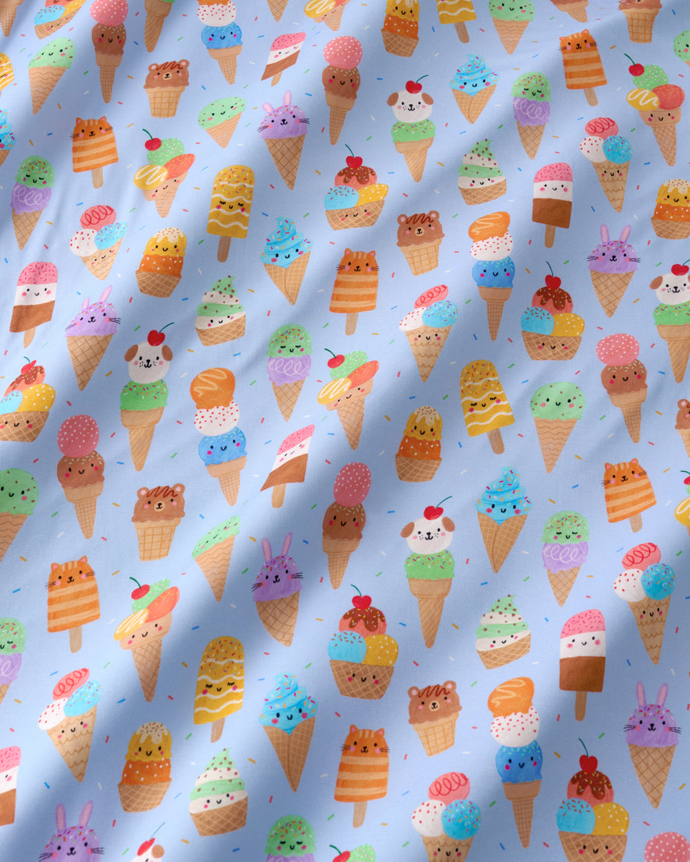 Close up of the Scoop Squad fabric