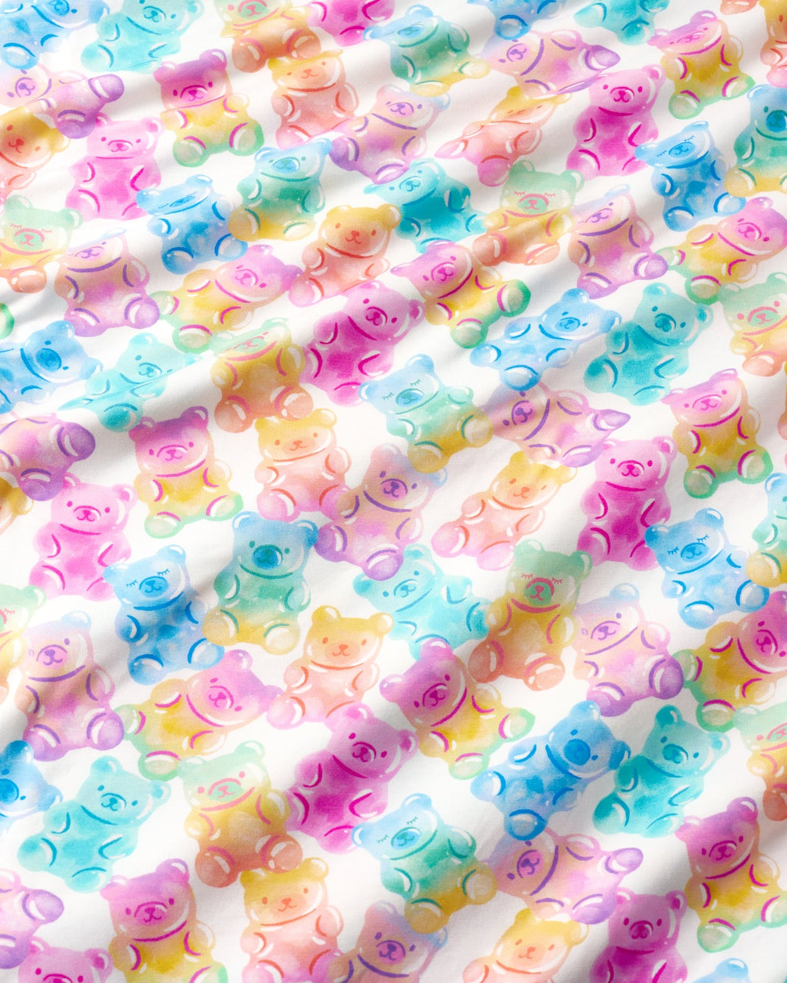 Close up of the Gummy Giggles print fabric