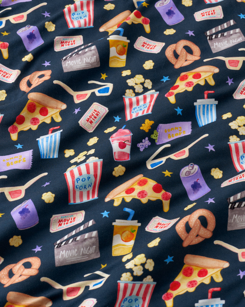 Close up of the Movie Marathon fabric
