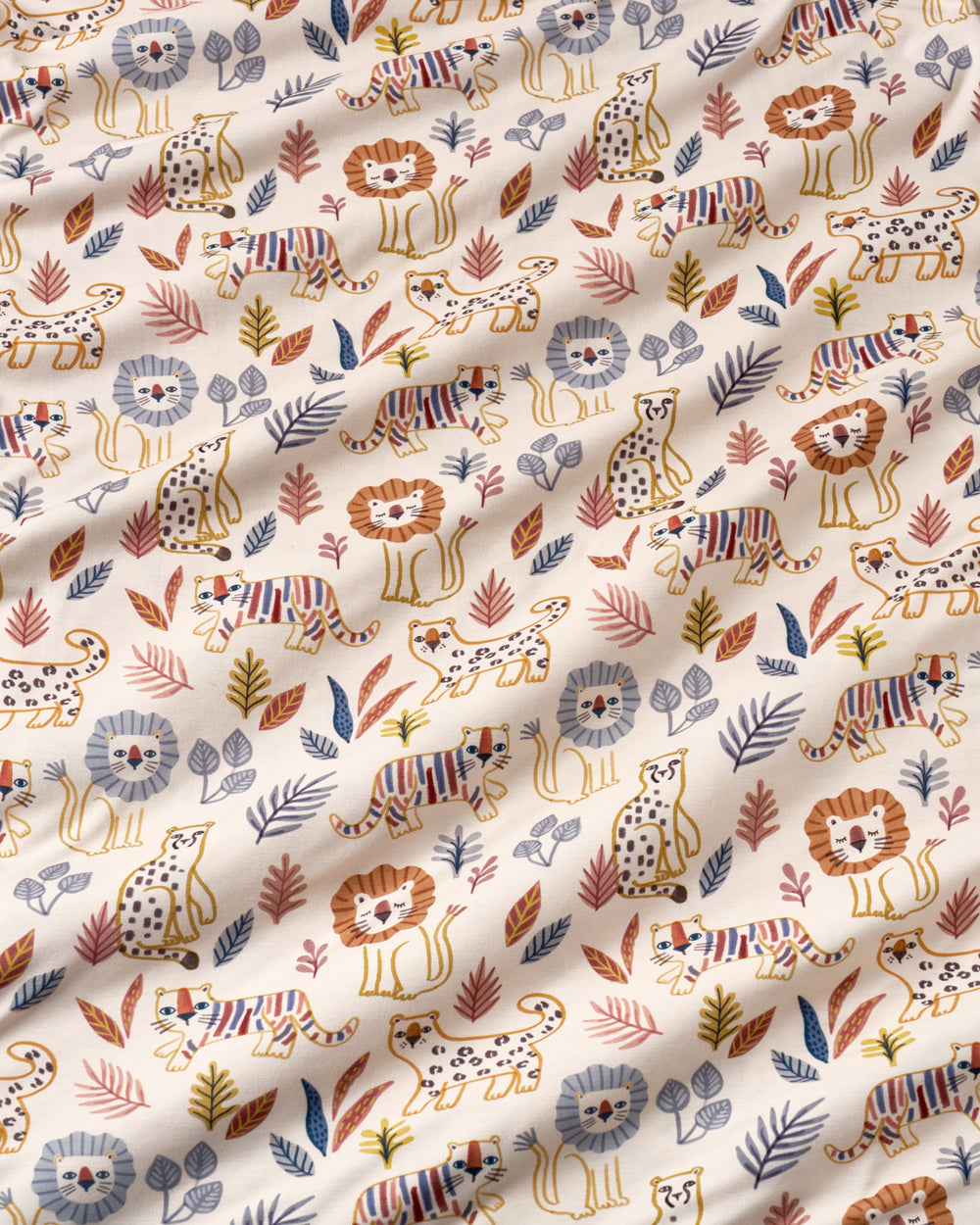 Close up of the Savanna Friends fabric