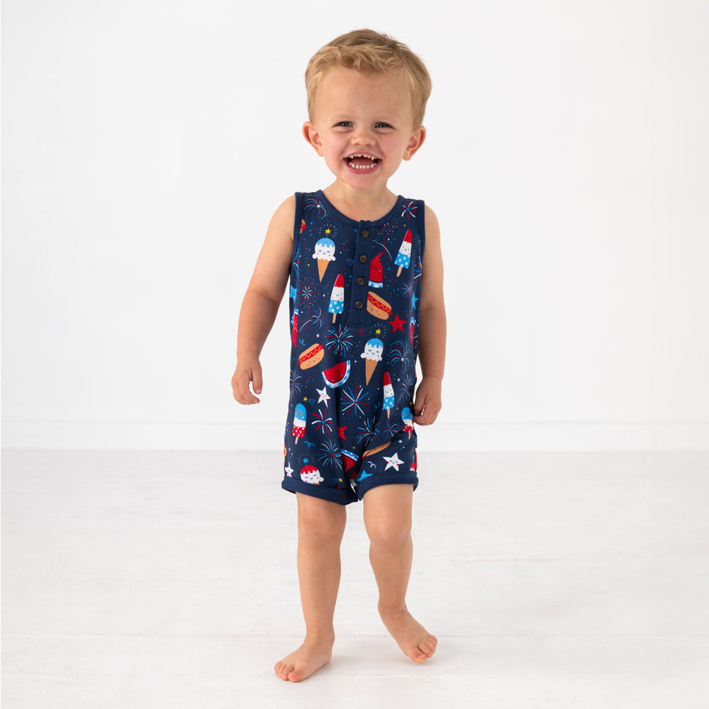 Snacks & Sparkles Henley Tank Romper