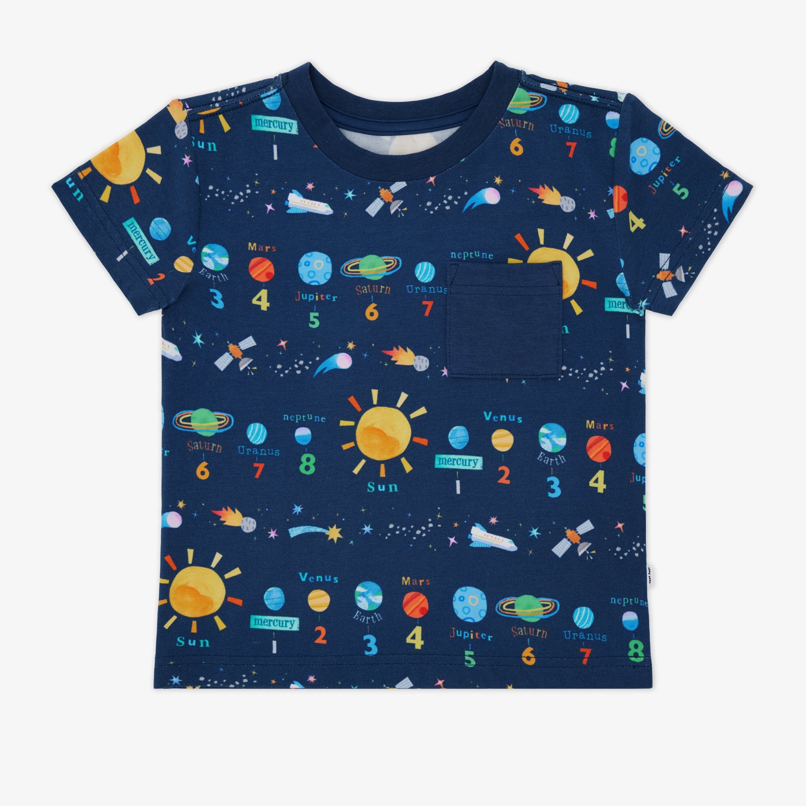 Flat lay of the Solar Explorers Relaxed Pocket Tee