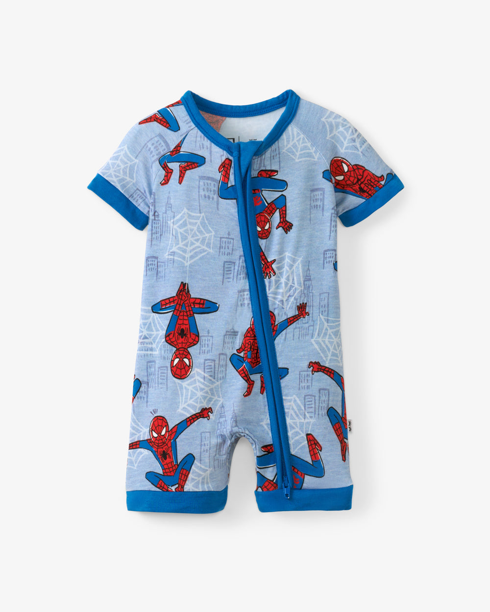 Flat lay of the Spidey Sense Shorty Zippy