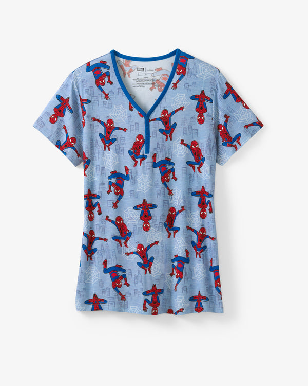 Flat lay of the Spidey Sense Women's Short Sleeve Pajama Top