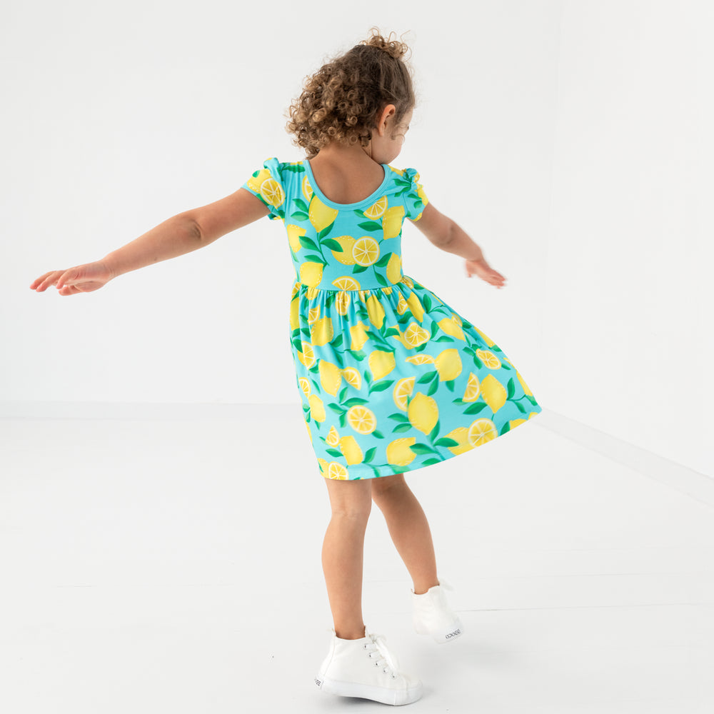 Blue Sunny Citrus Skater Dress – Little Sleepies Blue Sunny Citrus Skater Dress – Little Sleepies