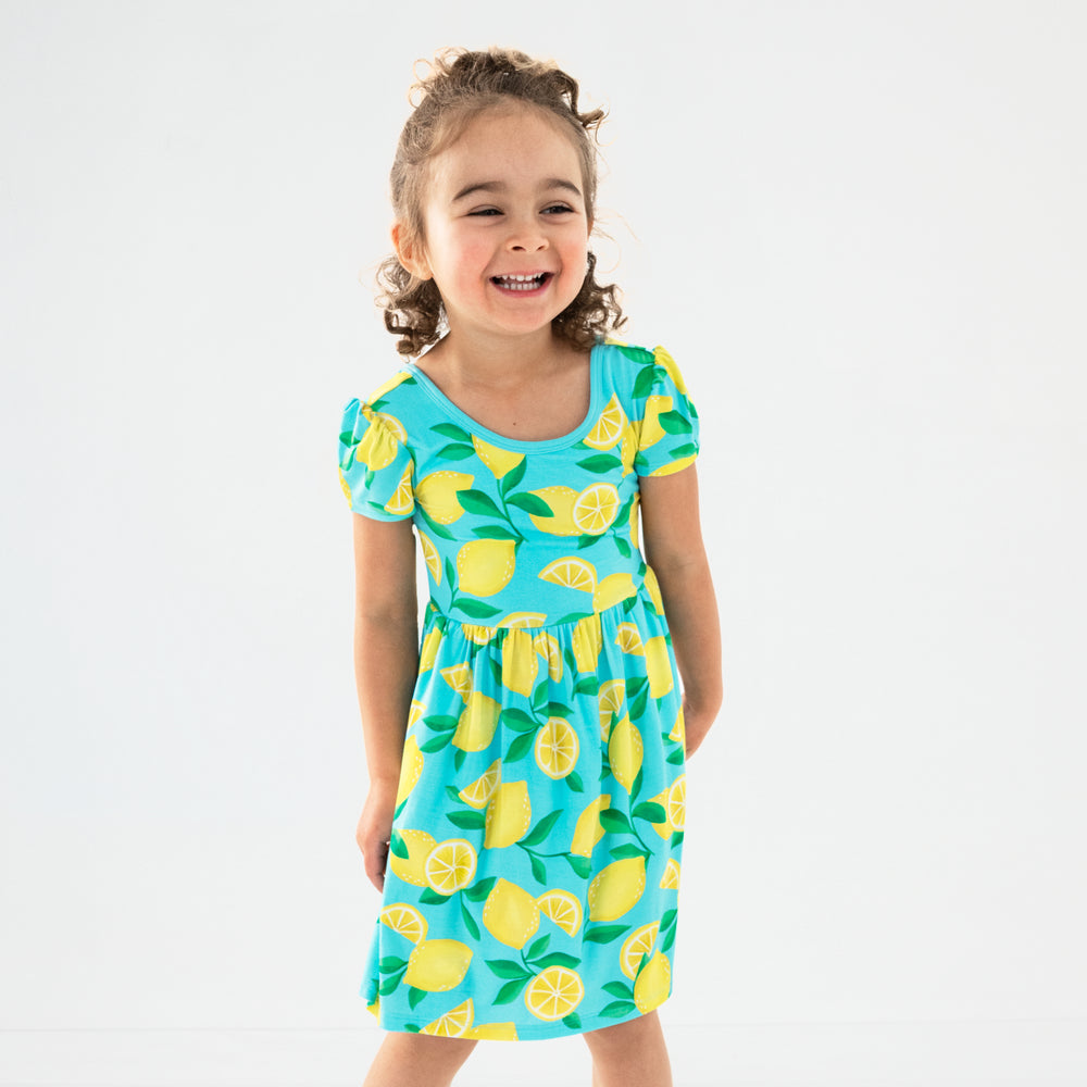 Blue Sunny Citrus Skater Dress 2T | Little Sleepies Blue Sunny Citrus Skater Dress 2T | Little Sleepies