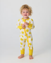 Standing toddler wearing the Sunshine Zippy