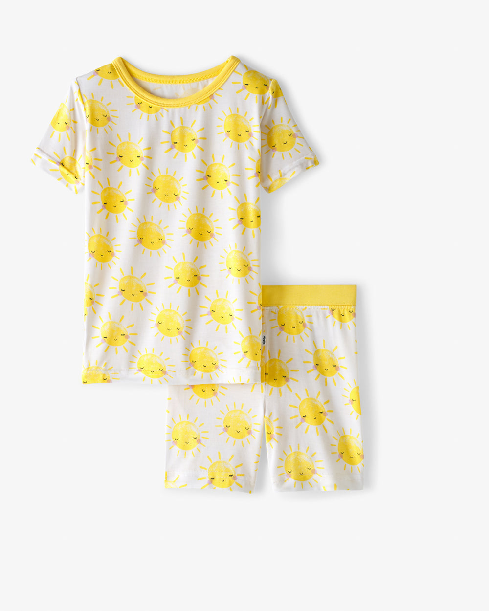 Flat lay of the Sunshine Two-Piece Short Sleeve & Shorts Pajama Set