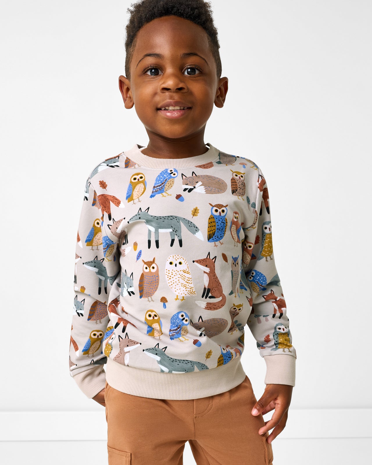 Boy wearing the Twilight Pals Crewneck Sweatshirt