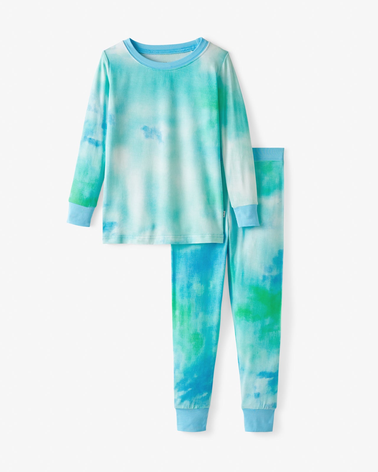 Flat lay of the Tidepool Watercolor Two-Piece Pajama Set