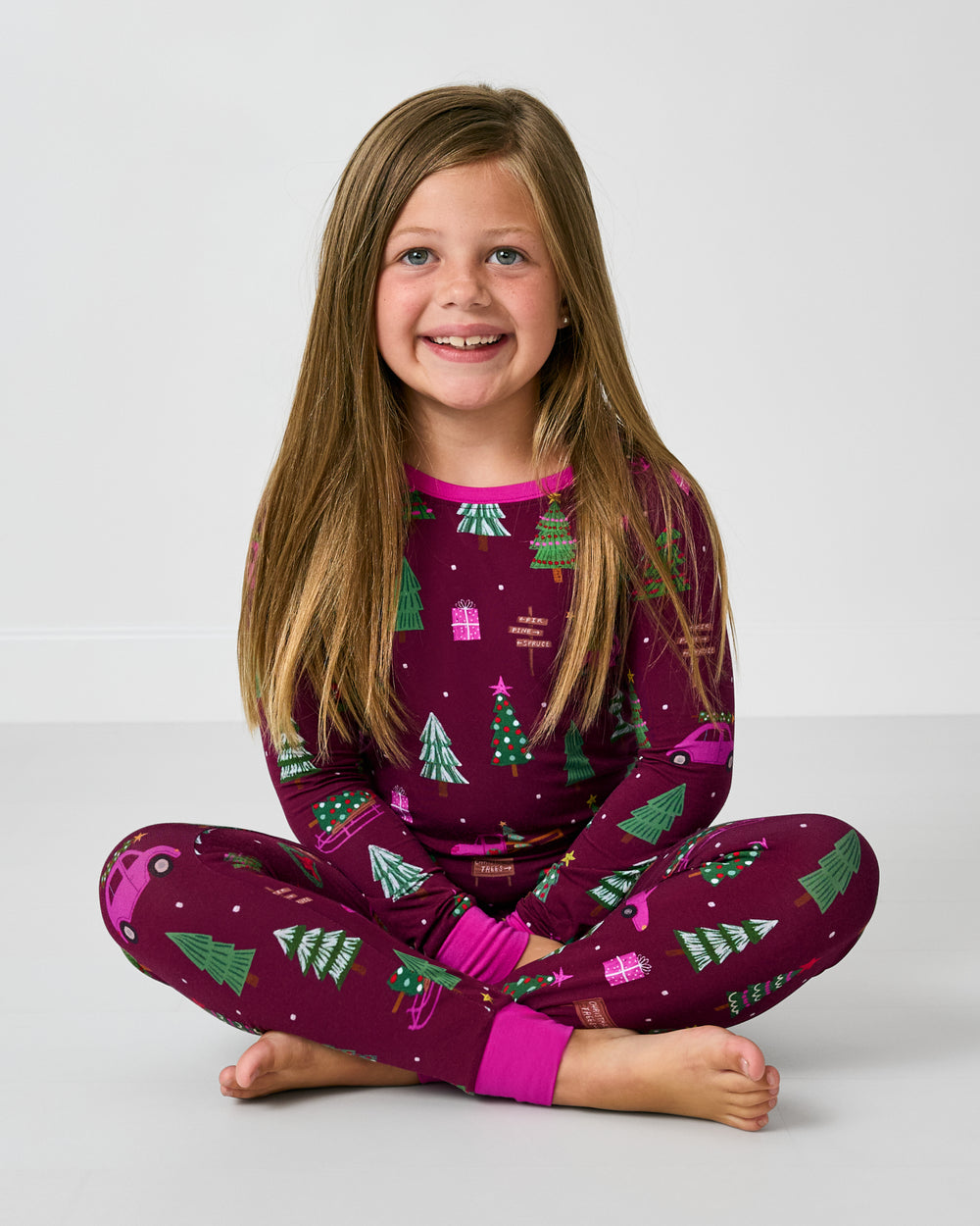 Cranberry Tree Traffic Two-Piece Pajama Set