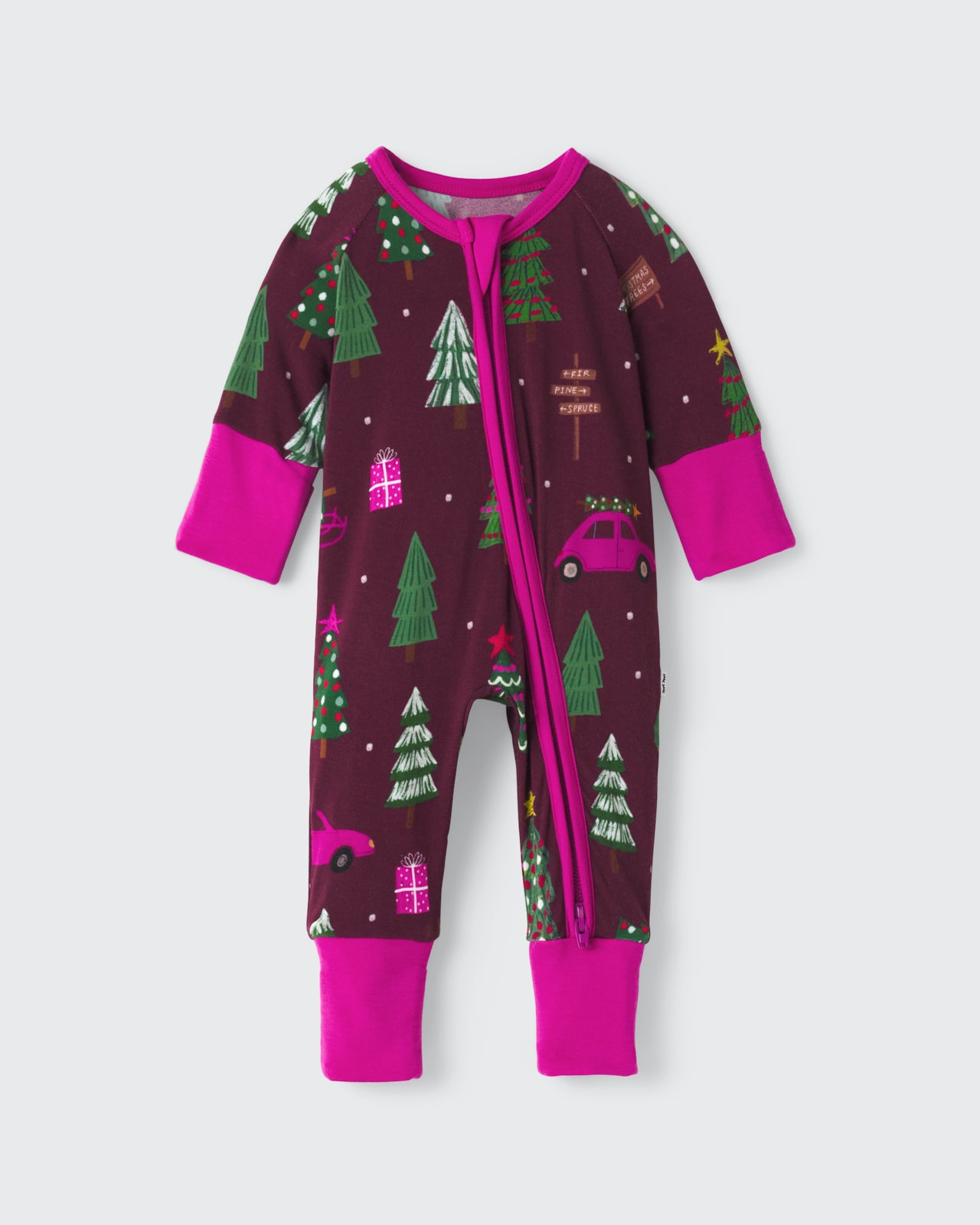 Flat lay of the Cranberry Tree Traffic Zippy