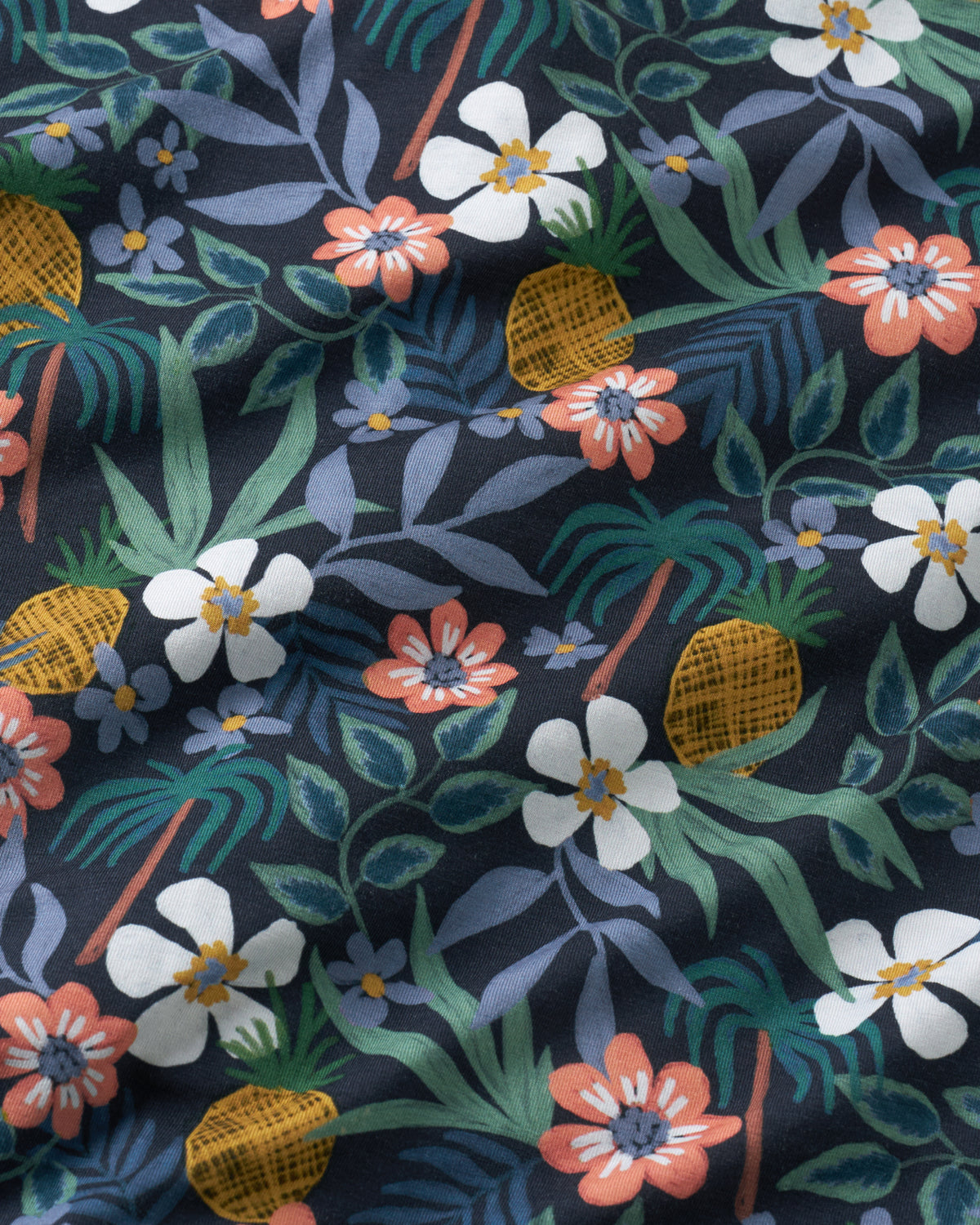 Close up of the Tropical Garden fabric