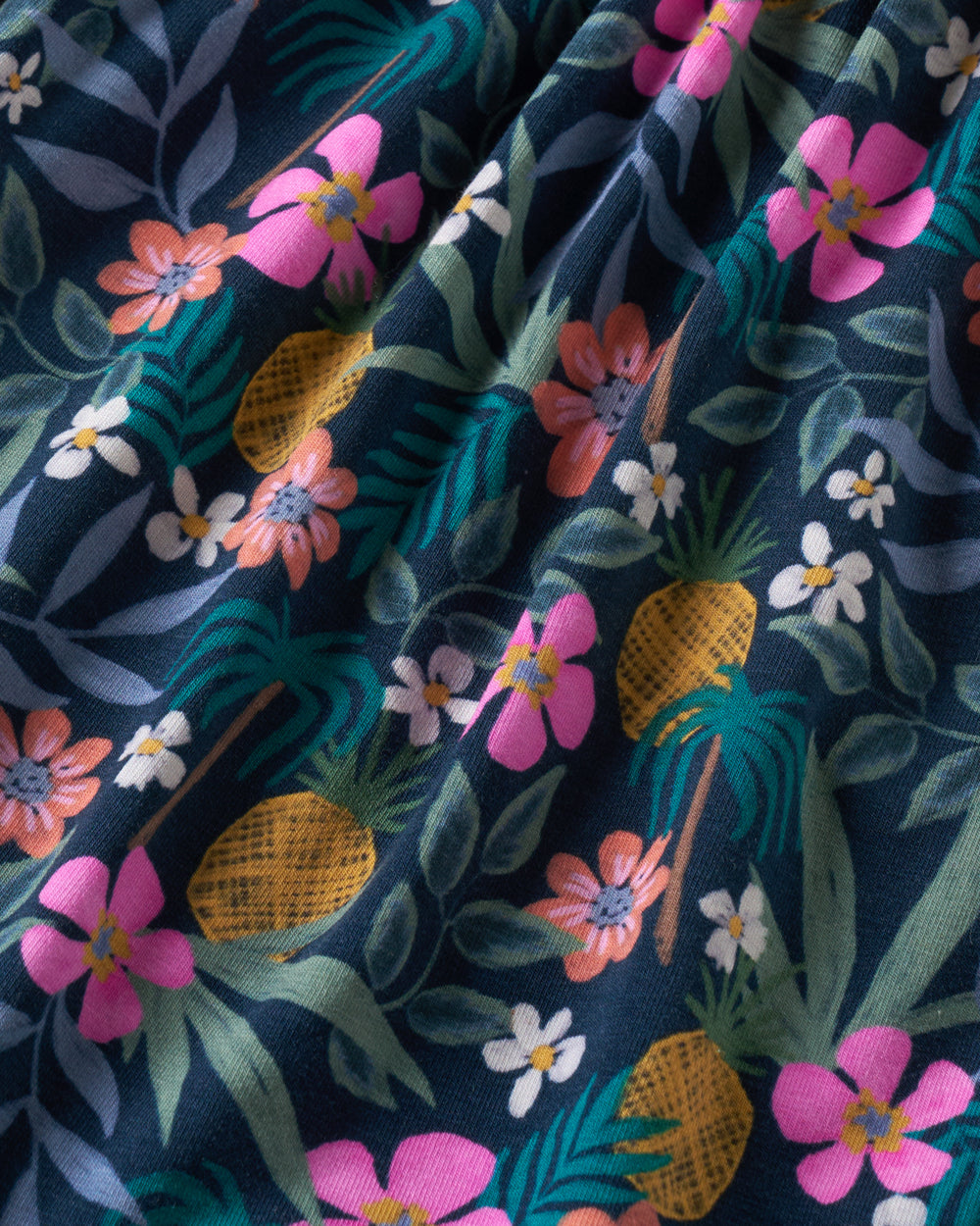 Close up of the Tropical Garden fabric
