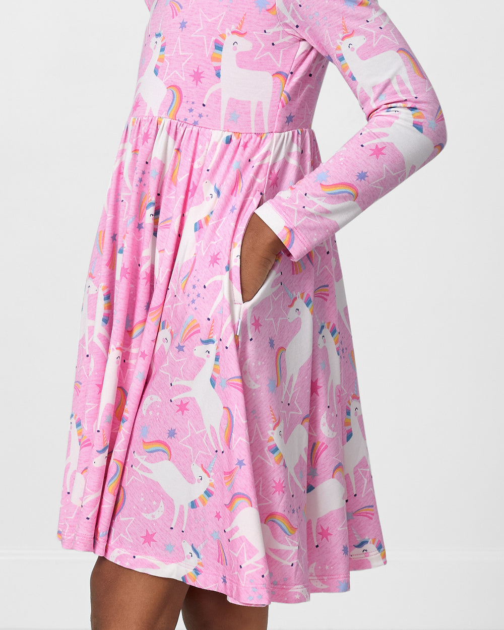 Close up of the pocket detail on the Unicorn Dance Twirl Dress