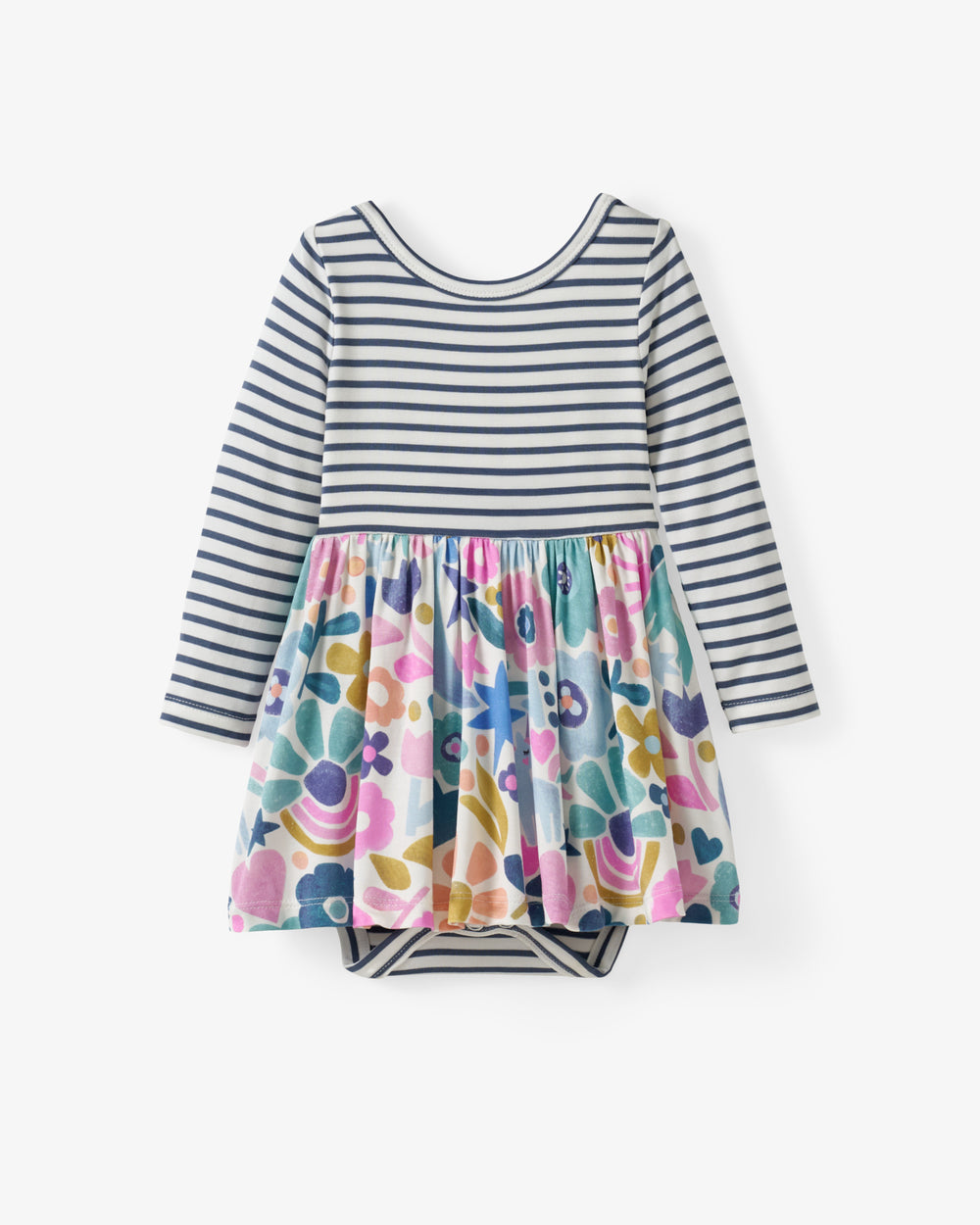 Flat lay of the Unicorn Blossoms Twirl Dress with Bodysuit